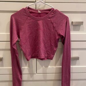 lululemon athletica Berry Long Sleeve Crop Top